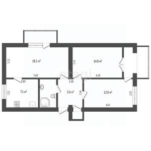 3-к квартира, вторичка, 67м2, 5/5 этаж