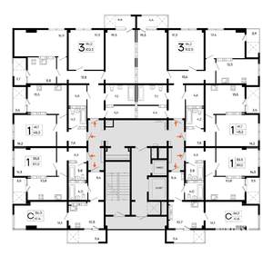 1-к квартира, строящийся дом, 45м2, 15/16 этаж