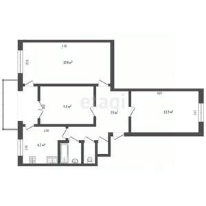 3-к квартира, вторичка, 60м2, 5/5 этаж