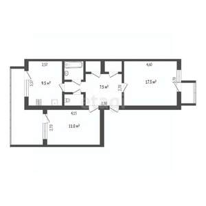 2-к квартира, вторичка, 51м2, 3/5 этаж