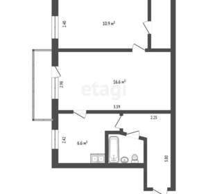 2-к квартира, вторичка, 45м2, 2/5 этаж